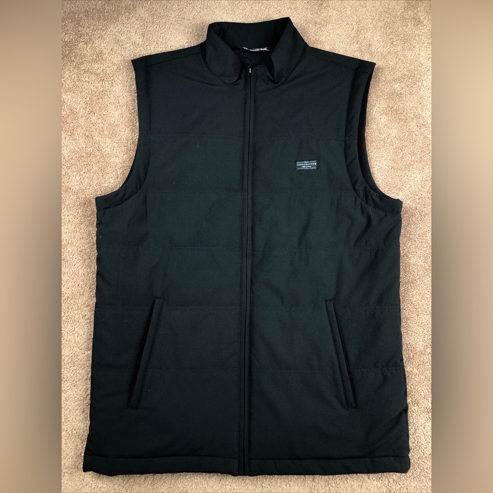 Travis Matthew Solid Black Puffy Vest Size Medium